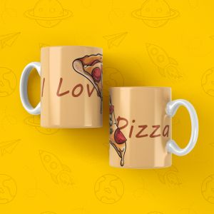 ماگ پیتزا طرح I Love Pizza