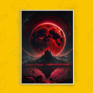 تابلو طرح ماه قرمز | RED MOON