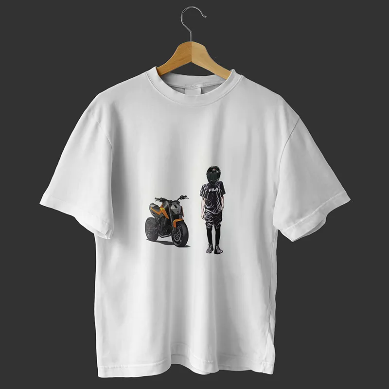 T code39 تیشرت طرح پسر موتور سوار