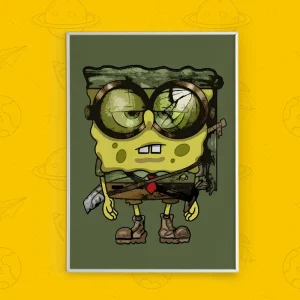 تابلو طرح باب اسفنجی سرباز | SPONGE BOB
